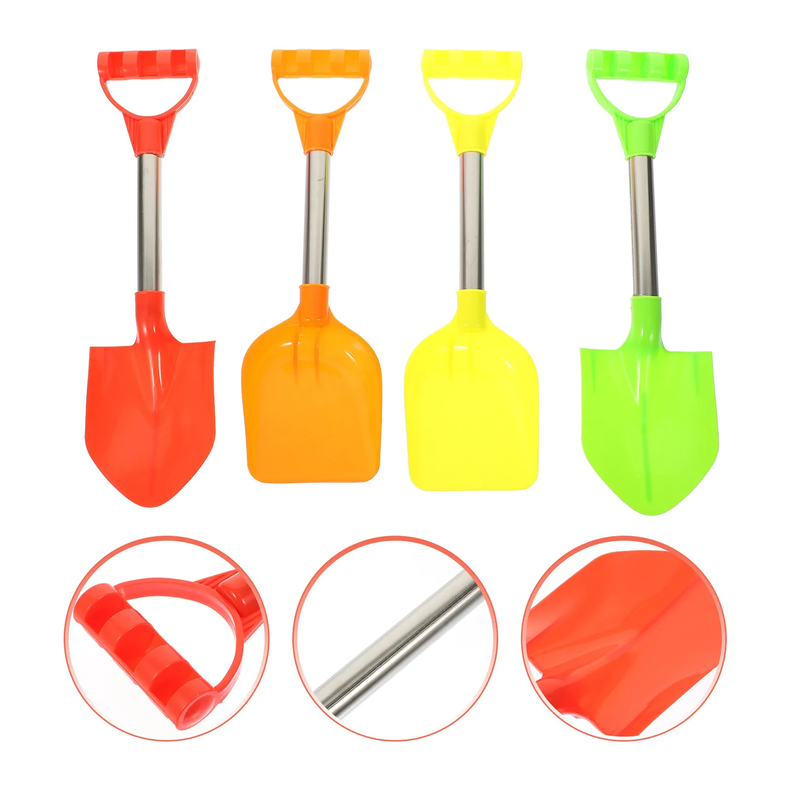 

4Pcs Lightweight Kids Sand Shovels Digging Tools for Sculpting Outdoor Summer Activities Portable Pool Party Set