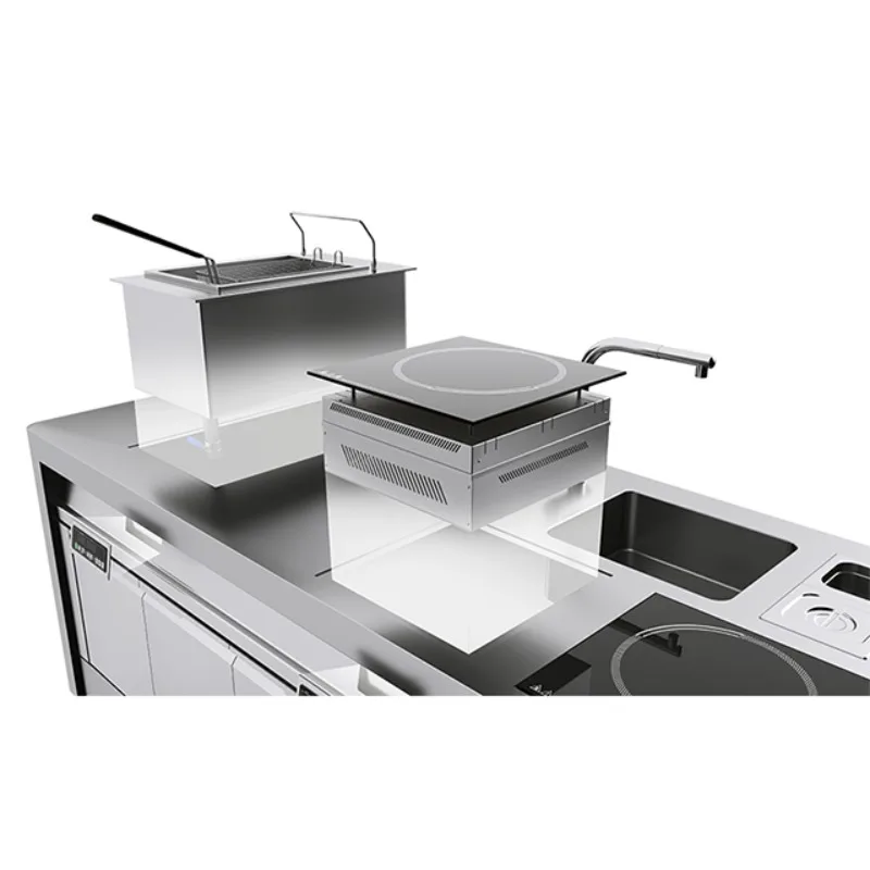 Commercial Built-in Food Warmer 3 Compartment Buffet Bain Marie Warmer With Electric Heating 220V For Hotel Restaurant Catering
