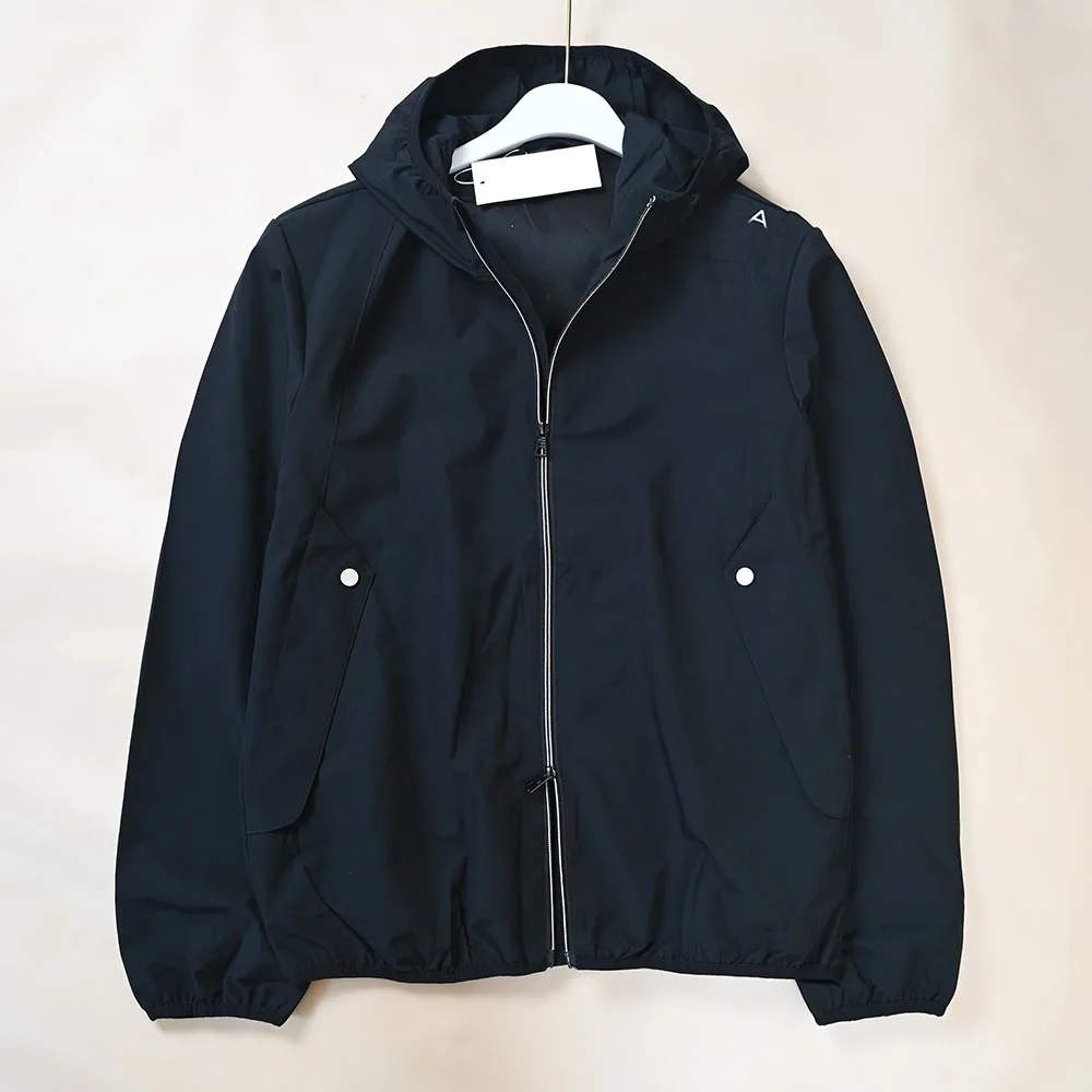 

Spring Autumn New Style Men's Hooded Fitness Pilot Jacket Thin Long Sleeve Outerwear Casual Loose Fit Zipper Closure Coat