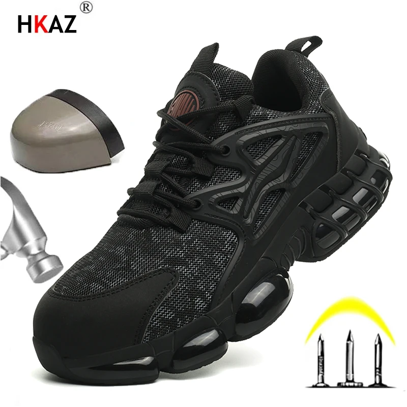 Man Safety Shoes Puncture-Proof Work Sneakers Lightweight Work Shoes Men Steel Toe Shoes Safety Boots Indestructible Shoes