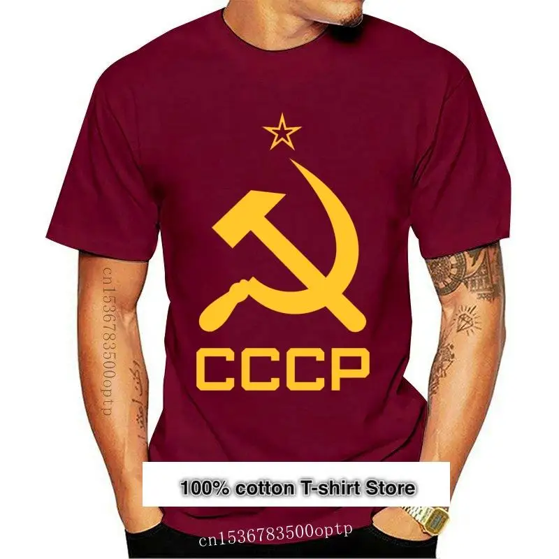 Nueva camiseta Cccp, camiseta roja de martillo y hoz de la Unión soviético URSS