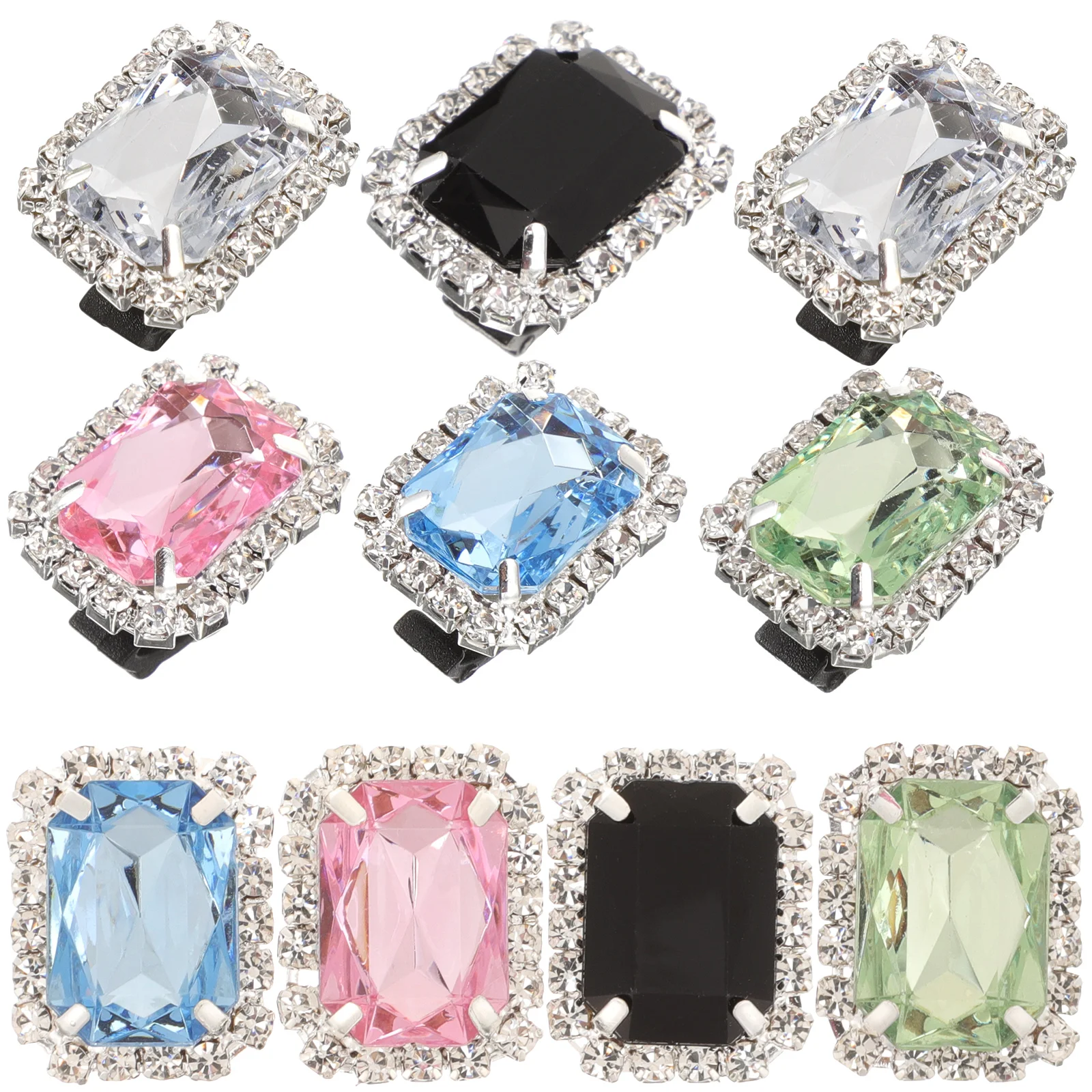 

10 Pcs Crystal Gem Shoe Buckle Bride Women White Sneakers Laces Charms Glass Drill