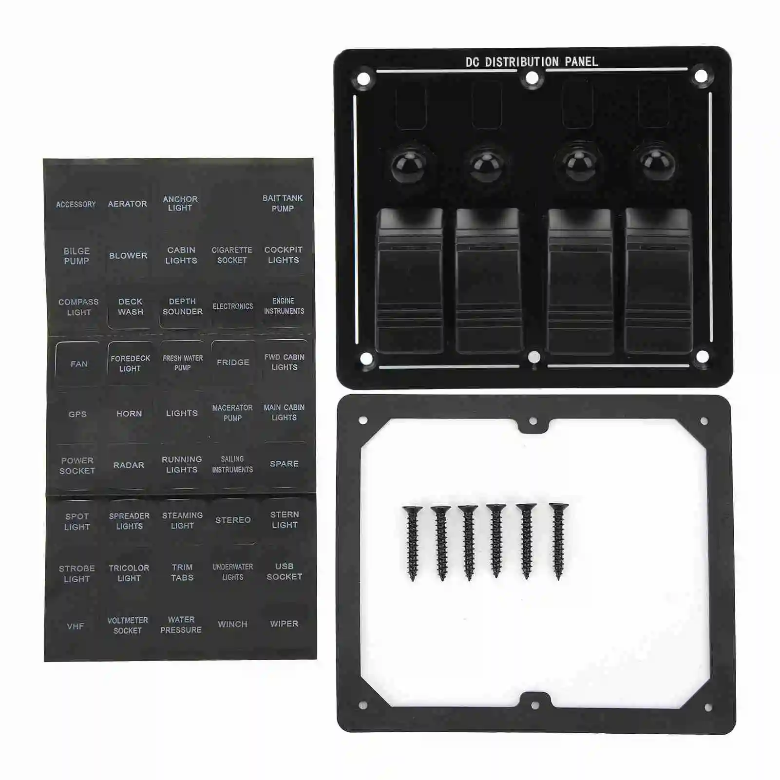 

4 Gang Rocker Switch Panel 12‑24V ON Off Toggle Switch Panel IP66 Waterproof with LED Indicator for Cars RVs Motorcycles Jeeps