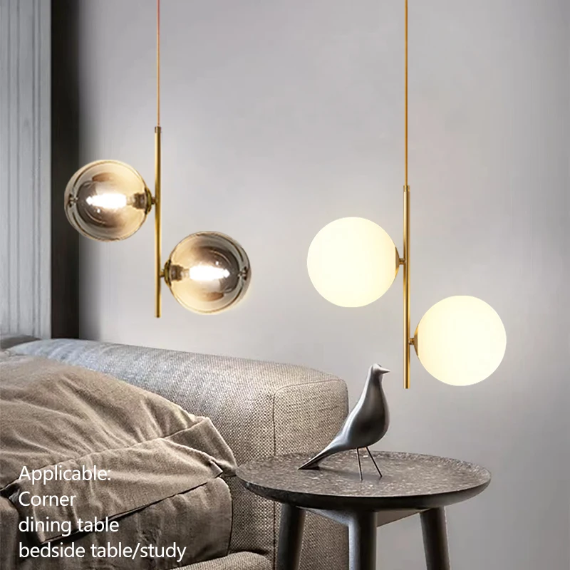 Nordic Glass Ball Pendant Lights Voltage 110V 220V Home Decor Dining Room Bedroom Bedside Table Corner Hanging Lamps For Ceiling