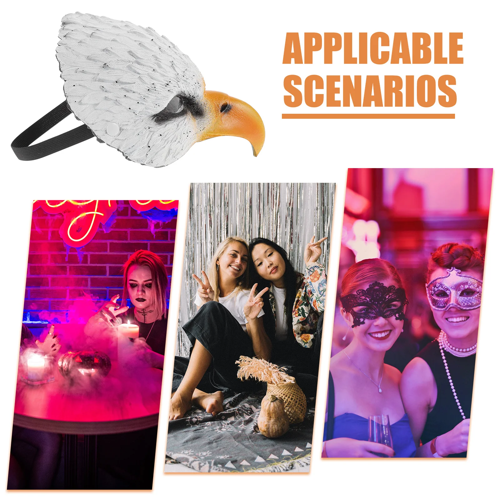 

Bird Mask Halloween Party Eagle Half Face Mask Cosplay Costume Accessory for Adults Teens Eagle Costume