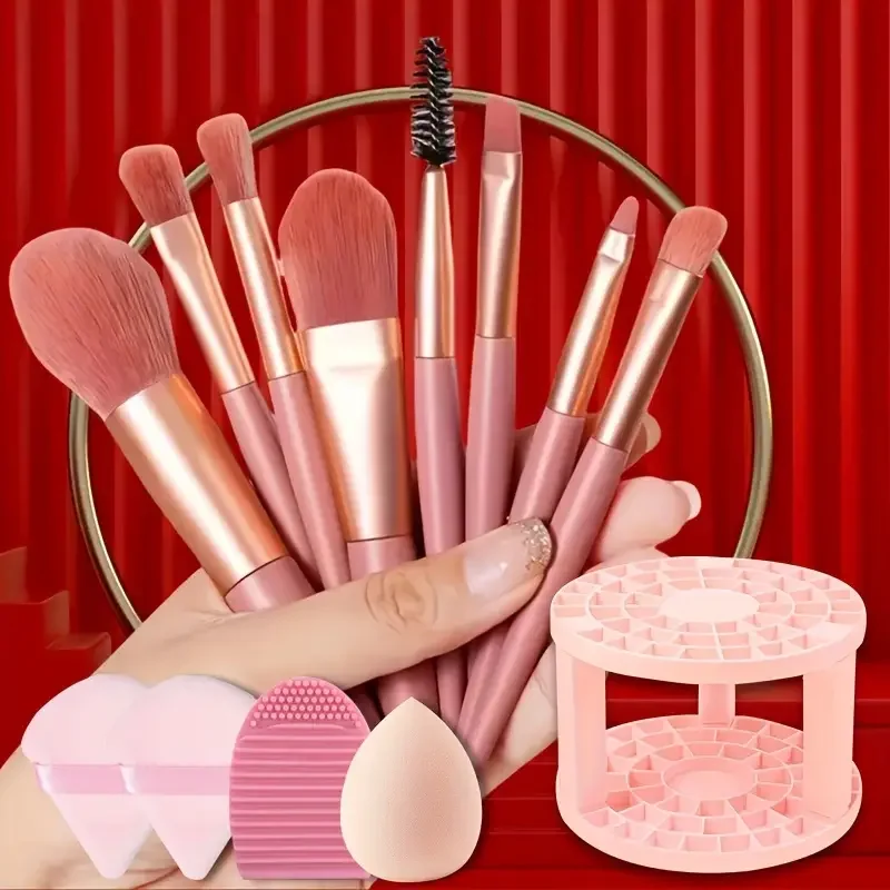 

8PCS Mini Makeup Brush Set Eyeshadow Concealer Blending Foundation Blush Brushes Travel Women Beauty Tool Holder Christmas gifts