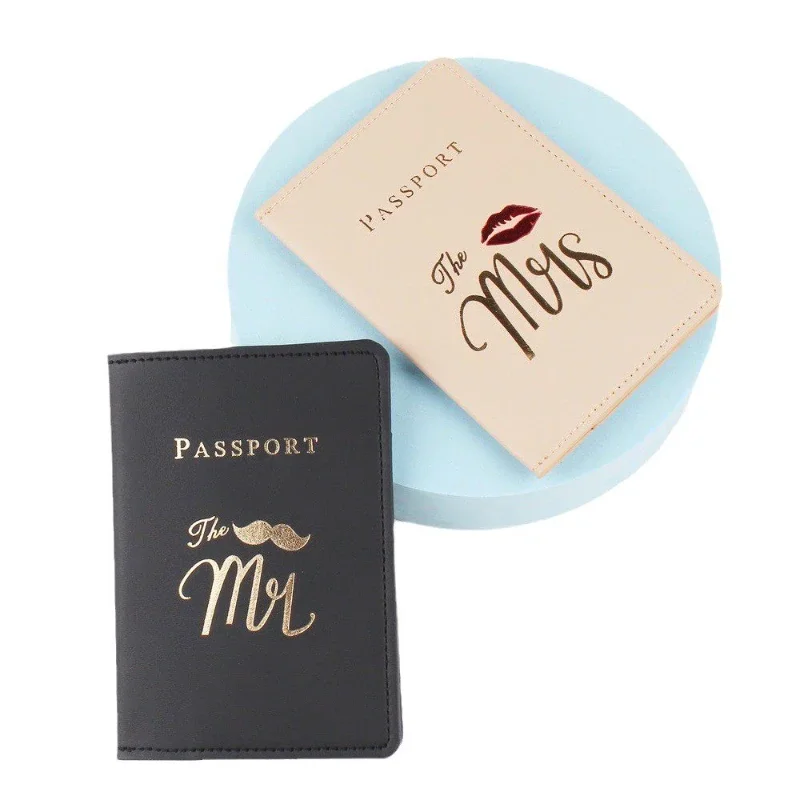 Mr/Mrs Couple Passport Cover Fashion Pu Travel Wallet Passeport Personnalisé Name Passport Holder Customizable Names