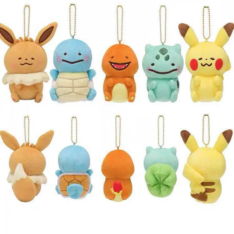 Creative Pokemon Anime Keychain Kawaii Squirtle Bulbasaur Dragonite Ditto Charmander Pikachu Toys Cute Pendant Doll Kids Gift