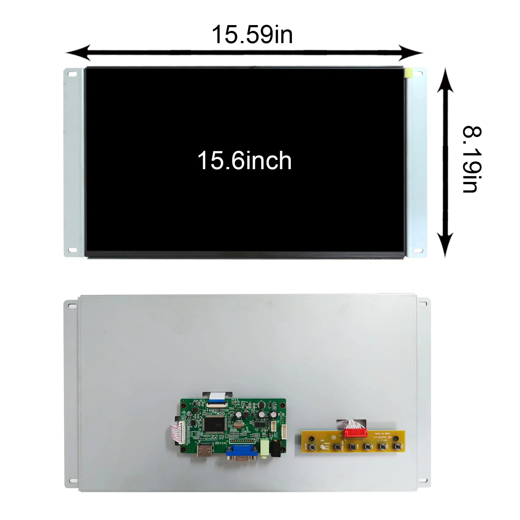 15.6in 1920x1080 IPS LCD Screen With H/D VGA LCD Driver Board, Metal Casse