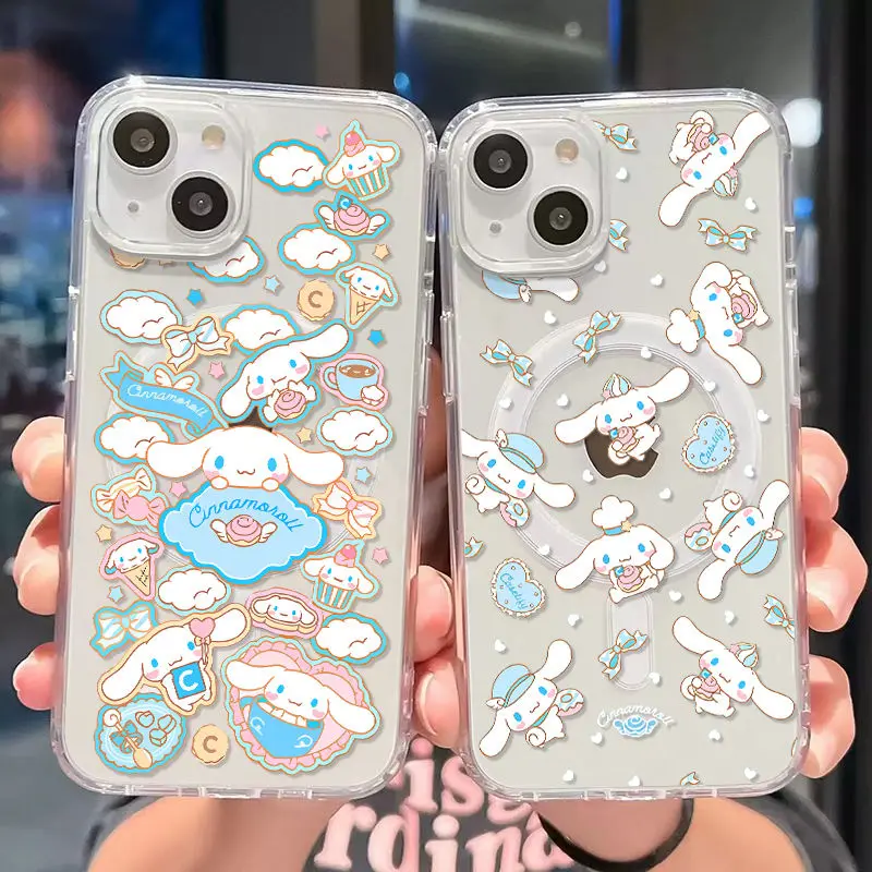 Kawaiis Sanrios Cinnamorolls Magsafe Magnetic Phone Case for Samsung Galaxy S24 S23 S22 S21 S20 FE Plus Ultra 5G Soft Tpu Cover