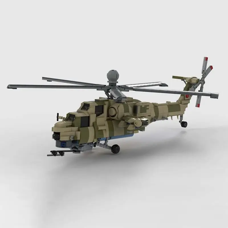 

Строительные блоки MOC Mil-Mi28NM «Havoc» Вертолет 1:38 Мини-масштабная модель DIY Сборка кирпичей Транспортные игрушки Подарки 1192 шт.
