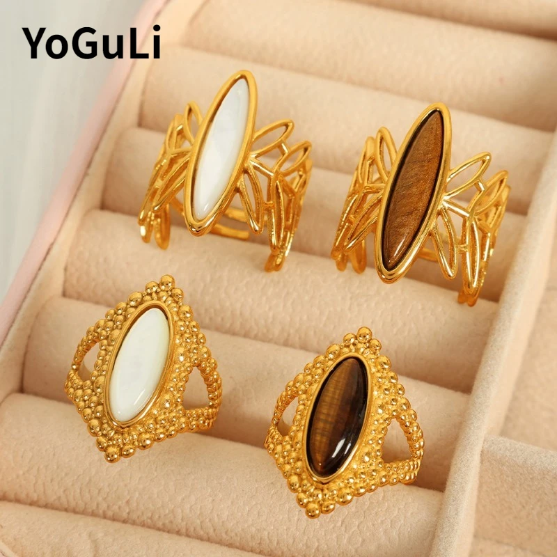 

Modern Jewelry European and American Design Metal Geometric Adjustable Rings For Women Wedding Gifts Exaggerative Accessories