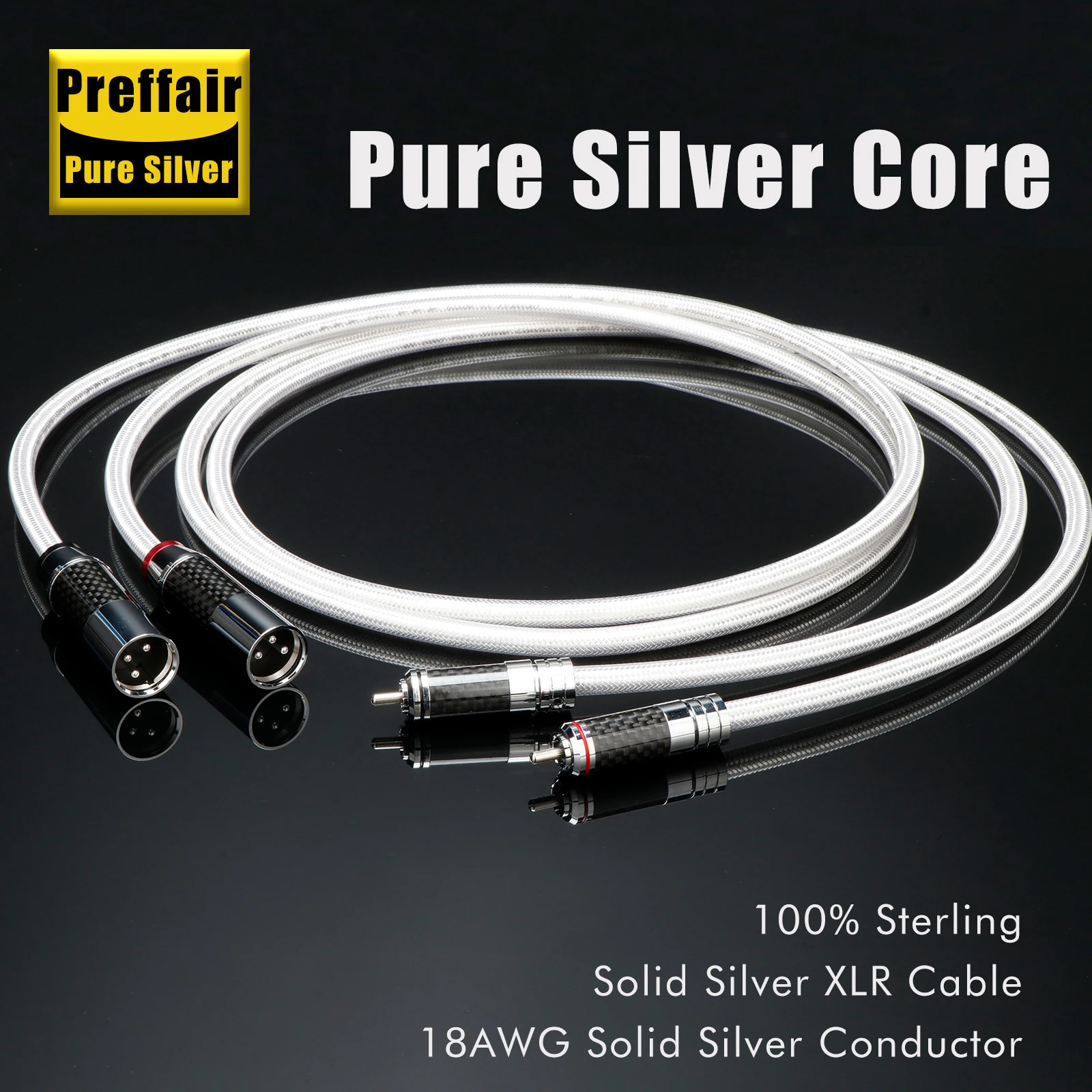 1 Pair Preffair X451XR1801R1717 HI-End Balanced Cables with RCA To 3 Pins XLR Male/Female Plugs for HiFi Devices