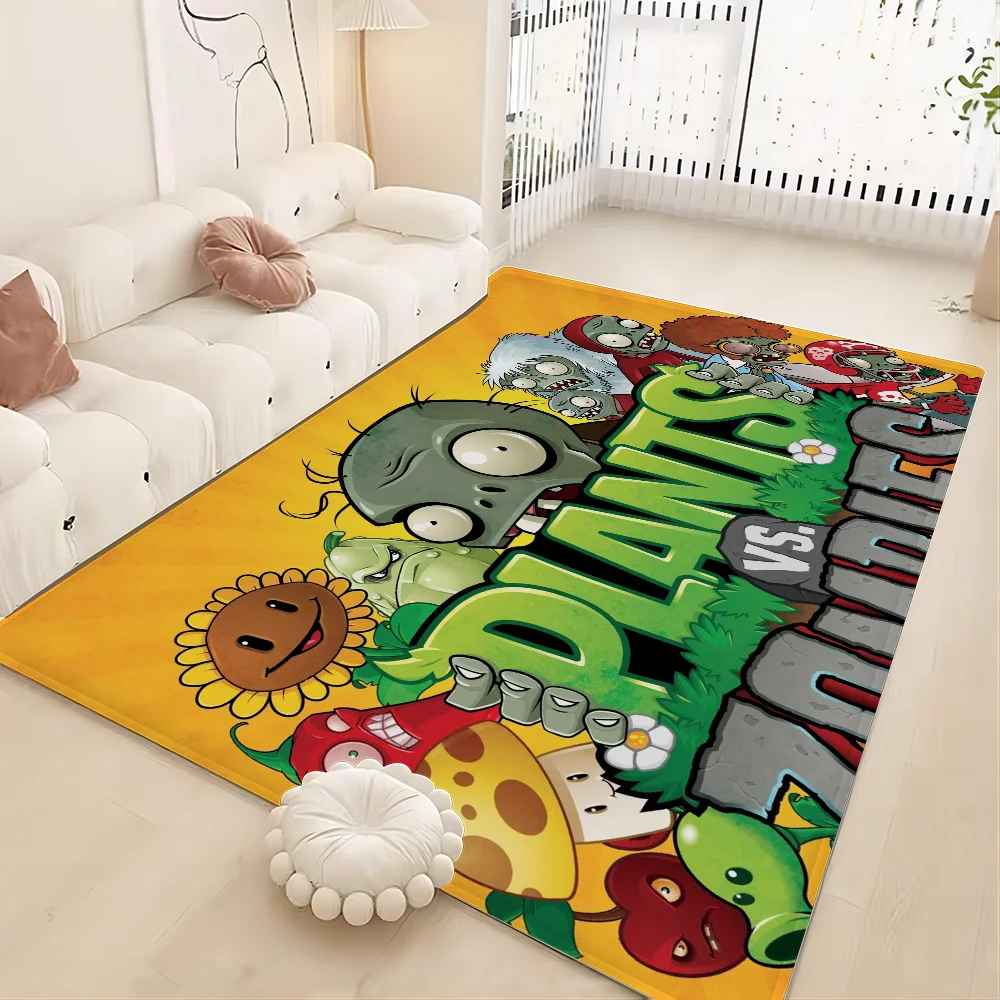 P-plant vs Z-zombiee Floor Mat Floor Mat INS Style Soft Bedroom Floor House Laundry Room Mat Anti-skid Household Carpets