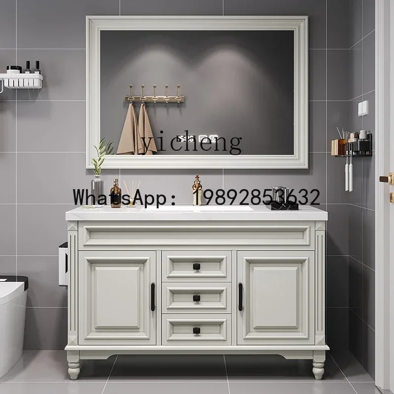 oak paint floor-to-ceiling bathroom cabinet combination bathroom rock slab washstand hand basin pool