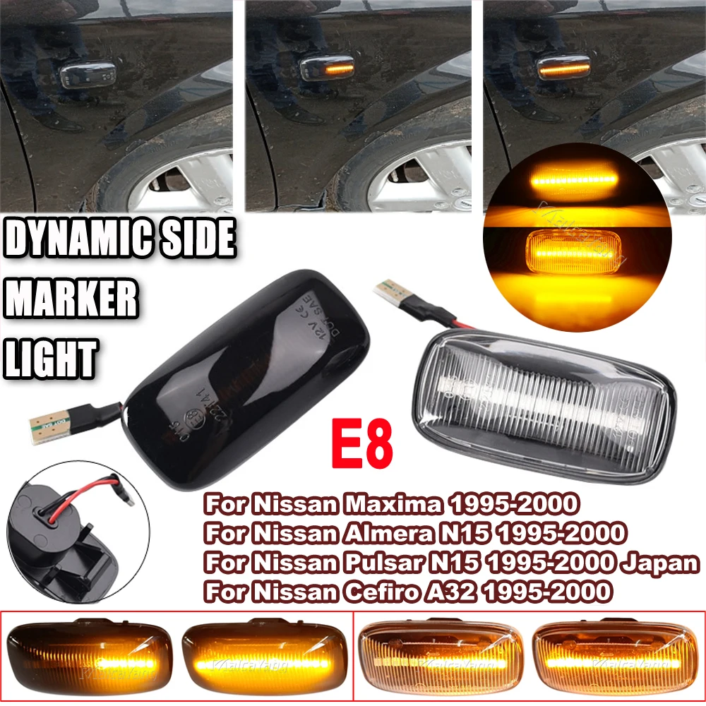 2Pcs LED Side Marker Light Turn Signal Lamps For Nissan Skyline R34 Almera N15 N16 Pulsar Maxima QX Sunny G10 Primera P11 P12