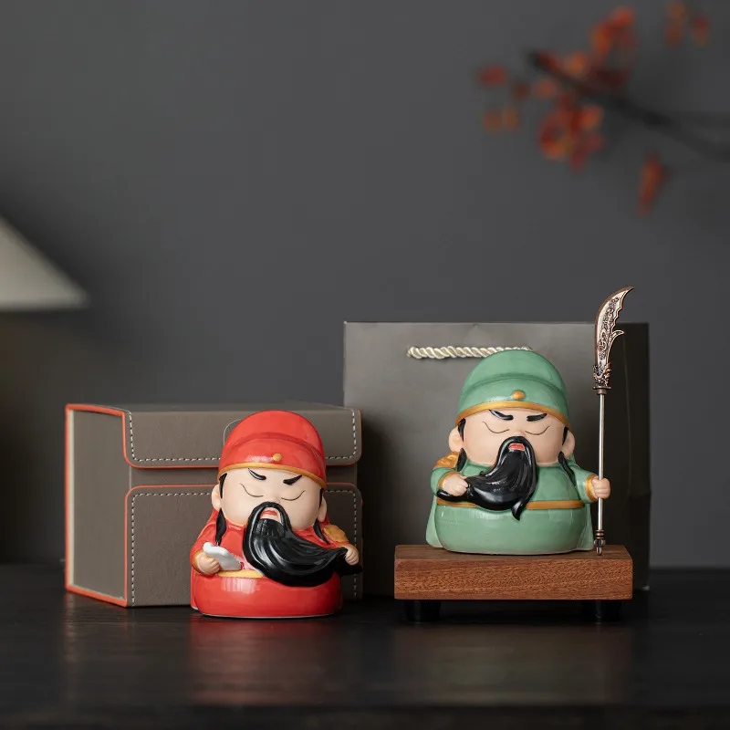 

Brand New National Trend Guan Erye Home Entrance Desktop Ornaments Q Version Wu Caishen Figure Ornaments Ready in Stock
