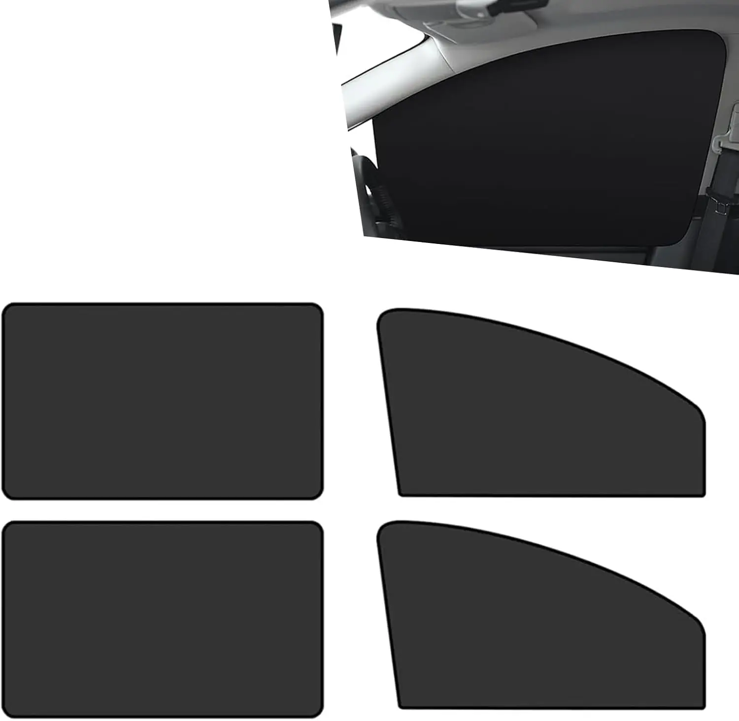 

4 PCS Car Side Window Sun Shades, Sun Protection Breathable Privacy Protection Car Window Sun Shades, Heat Insulation Magnetic S