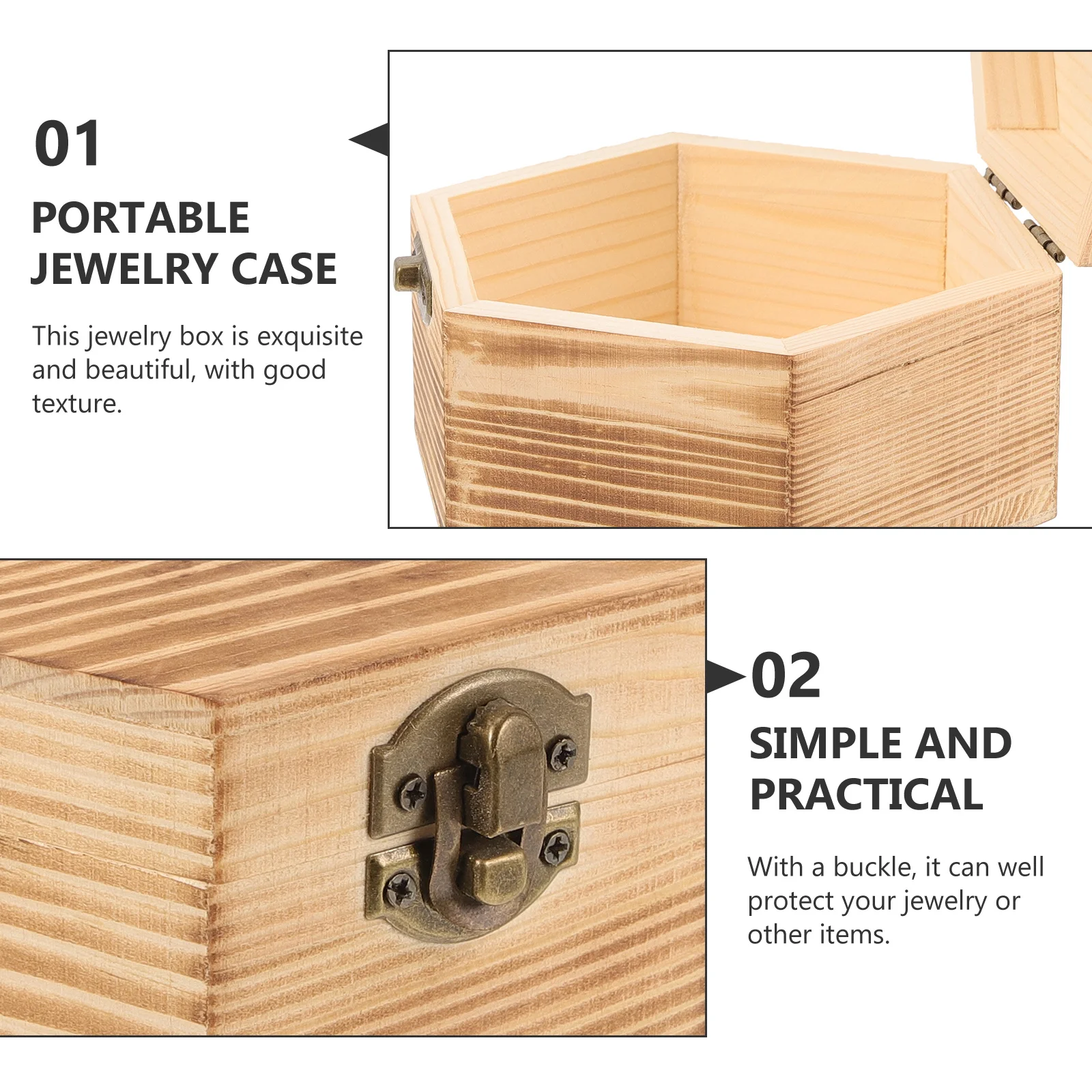 Vintage Storage Box Small Wooden Jewelry Organizer With Clasp Craft Keepsake Case For Gifts Wedding Mini Wood Box