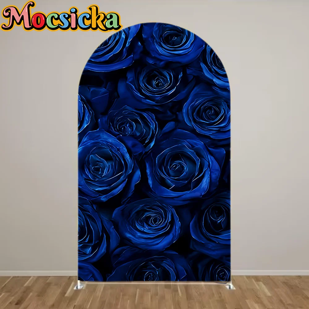 

Blue Flower Double-sided Arch Background Covers Customizable Backdrop Decoration For Festival Pary Wedding Events