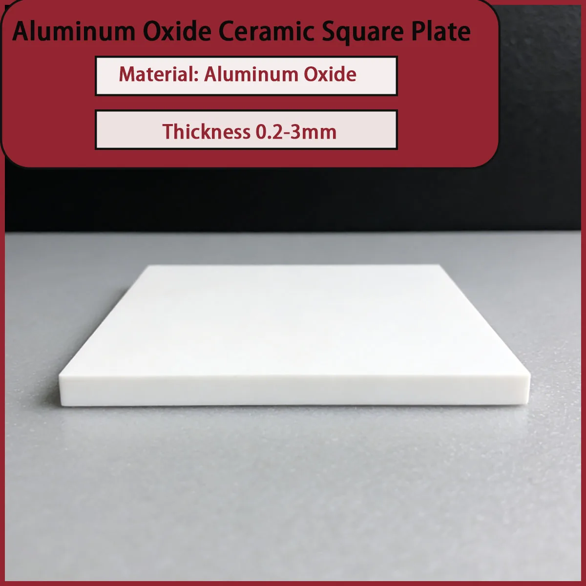 Aluminum Oxide Ceramic Square Plate with a Thickness of 0.2-3mm Is Applied in Electronics, Machinery, Chemical Industry, Etc