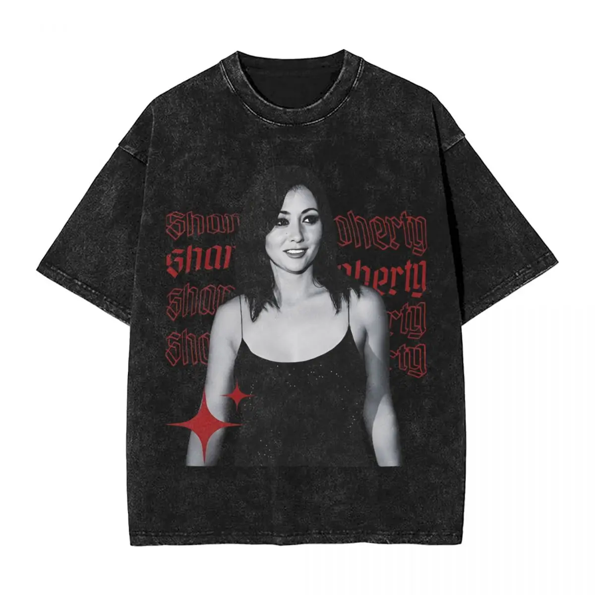 Shannen Doherty T Shirts Hip Hop Washed Cotton Oversize T-Shirts Novelty Men Women Tops Streetwear Graphic Printed Tees