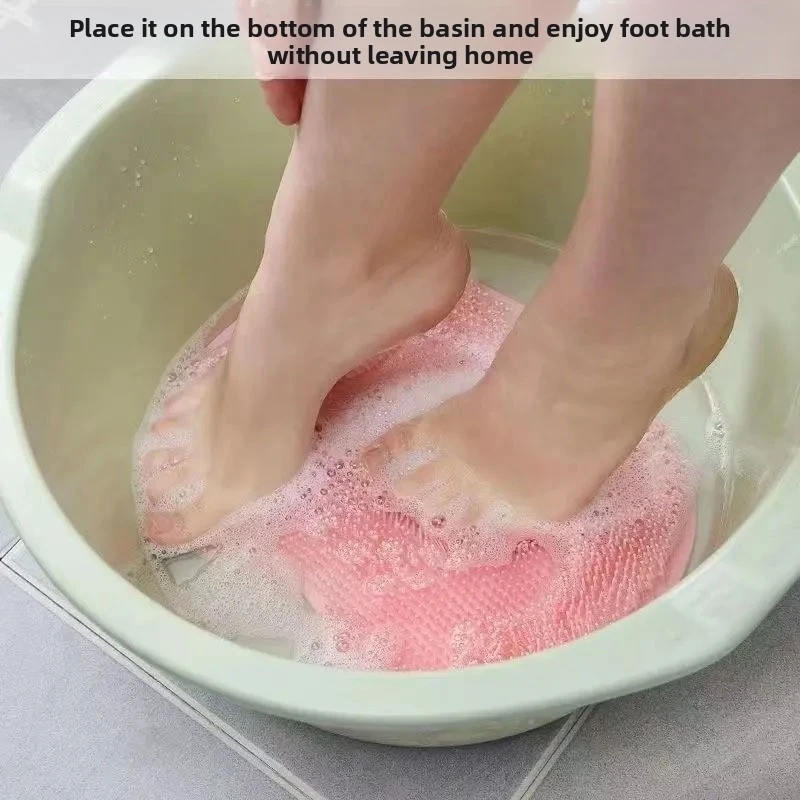 New silicone bath brush for back washing, wall-mounted lazy people, non-slip foot scrubber for bathing