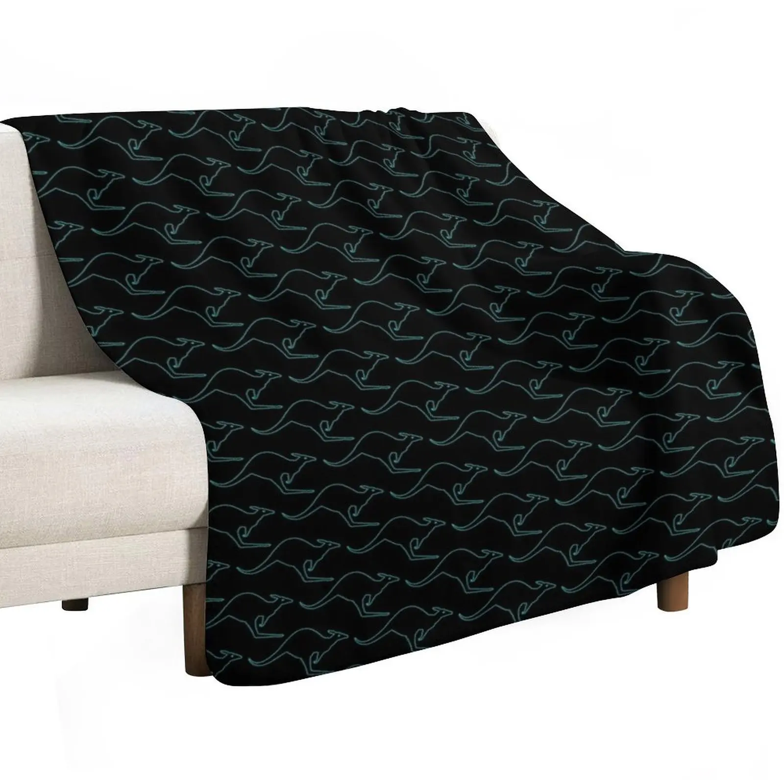 KANGAROO PATTERN. OUTLINE BLUE. Throw Blanket For Decorative Sofa Bed linens Baby Travel Quilt Blankets For Sofas Blankets