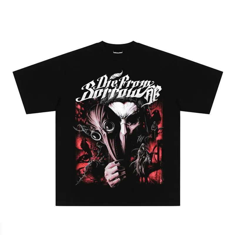 

Футболки с принтом Die From Sorrow Metal Rock 2025 Tour Surrounding, мужские и женские штаны с короткими рукавами из чистого хлопка