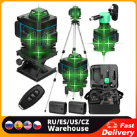 4D 16 Lines Laser Level 3° Self-leveling Function Leveling Tool Omnidirectional Ground Wall Sticker with 1.5m Tripod Stand