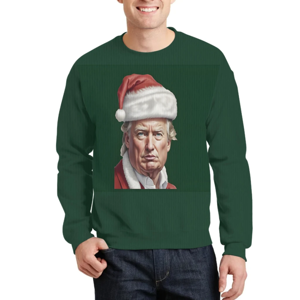 Piccolo maglione slouchy di Babbo Natale Trump