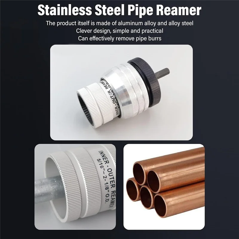HHTL Pipe And Tube Reamers, Connectors, Deburring Reamer Tube Chamfering Tool With Washers And Connecting Rod For Trimming