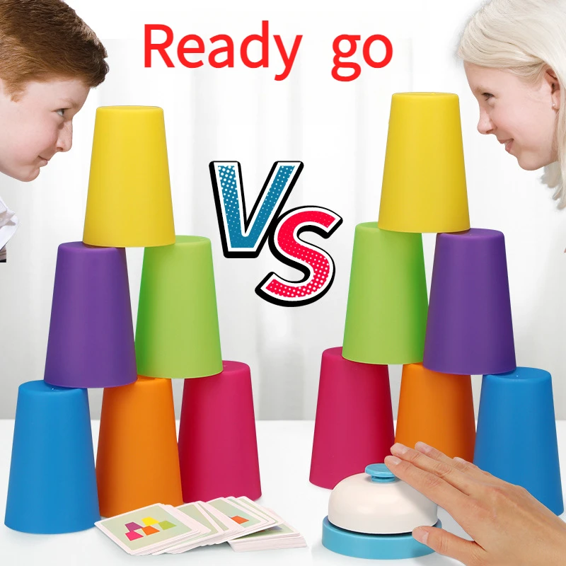 Gra planszowa Double Battle Folding Cup Sortowanie kolorów Trening poznawczy Puzzle Konkurencyjna gra Zabawki interakcyjne rodzic-dziecko