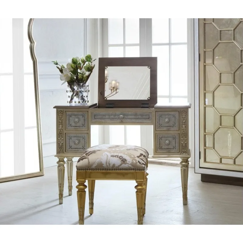 Neoclassical French American dressing table Light luxury retro makeup dressing table