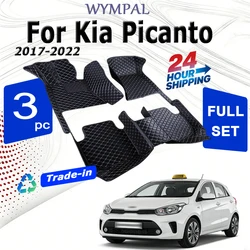 Car Mats Floor For Kia Picanto Morning Grand Eko Taxi JA 2017~2022 Waterproof Leather Mat Car Mats Tapis Voiture Car Accessories