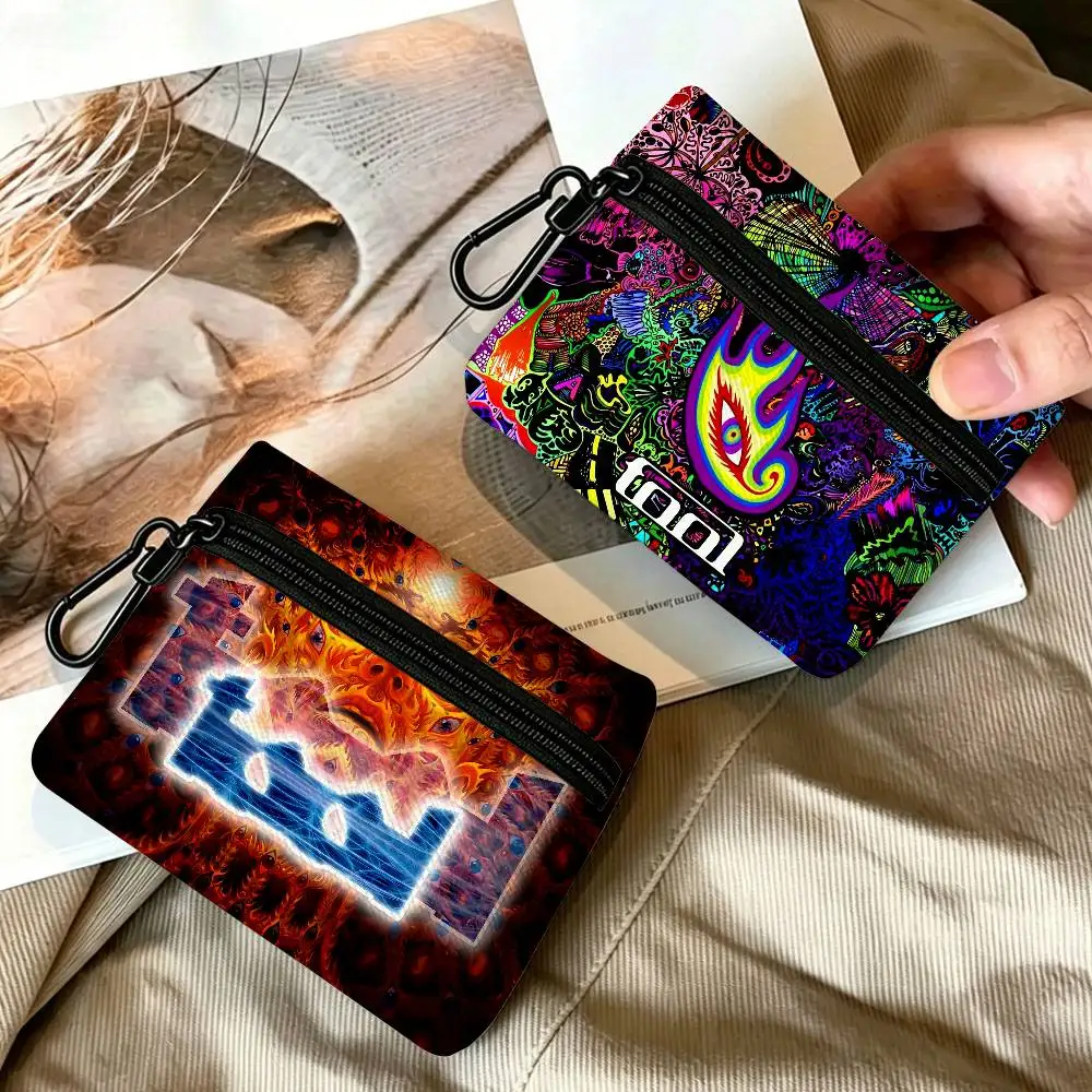 Tool Band Portable Oxford Cloth Coin Purse Alloy Carabiner Hook Small Zipper Pouch For Backpack Belt Daily
