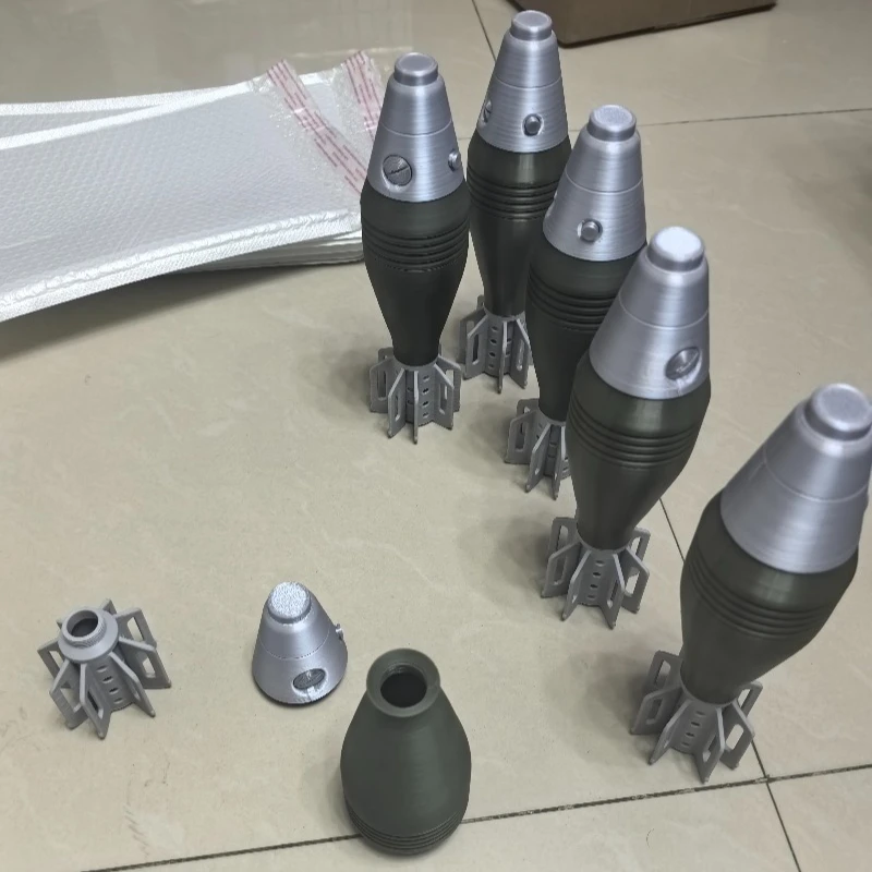 1Pc M2 60mm Mortar Shell Model -3D Printed Realistic Replica, Non Functional Military Decoration for Home/office, Secure Storage