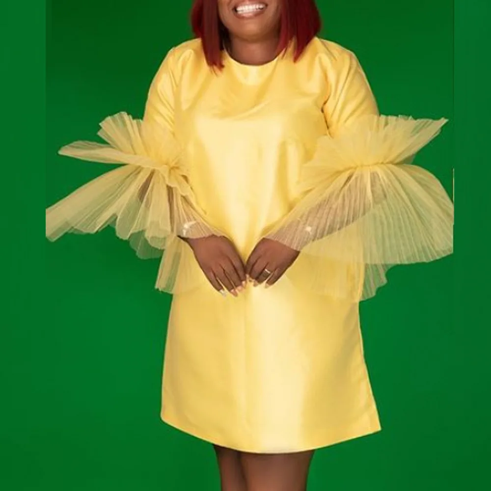 

Женское платье с круглым вырезом, свободное Сетчатое пикантное короткое платье большого размера, 2023