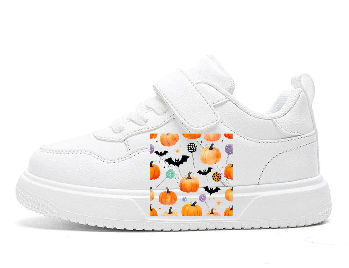 

Scary Halloween Skull Pumpkin Letter Design Trendy Flat Children's New Spring Autumn Casual Sports Soft Anti-slip Board Shoes