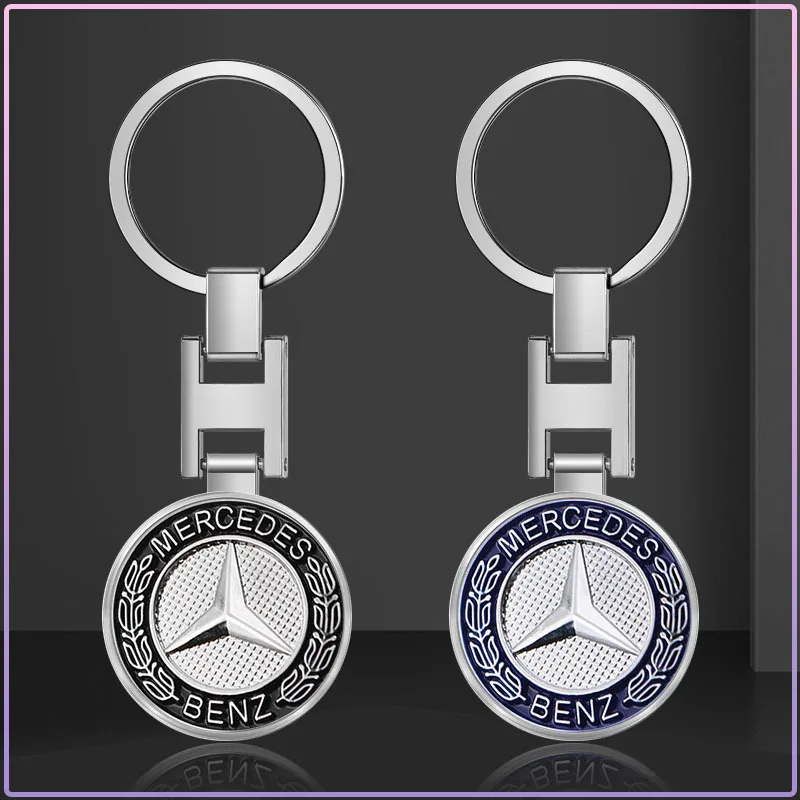 1Pc Car Key Chain Keyring Pendant Metal Keychain Holder Accessories Stickers For Mercedes Benz C43 C63 C55 C Class AMG C180 C200