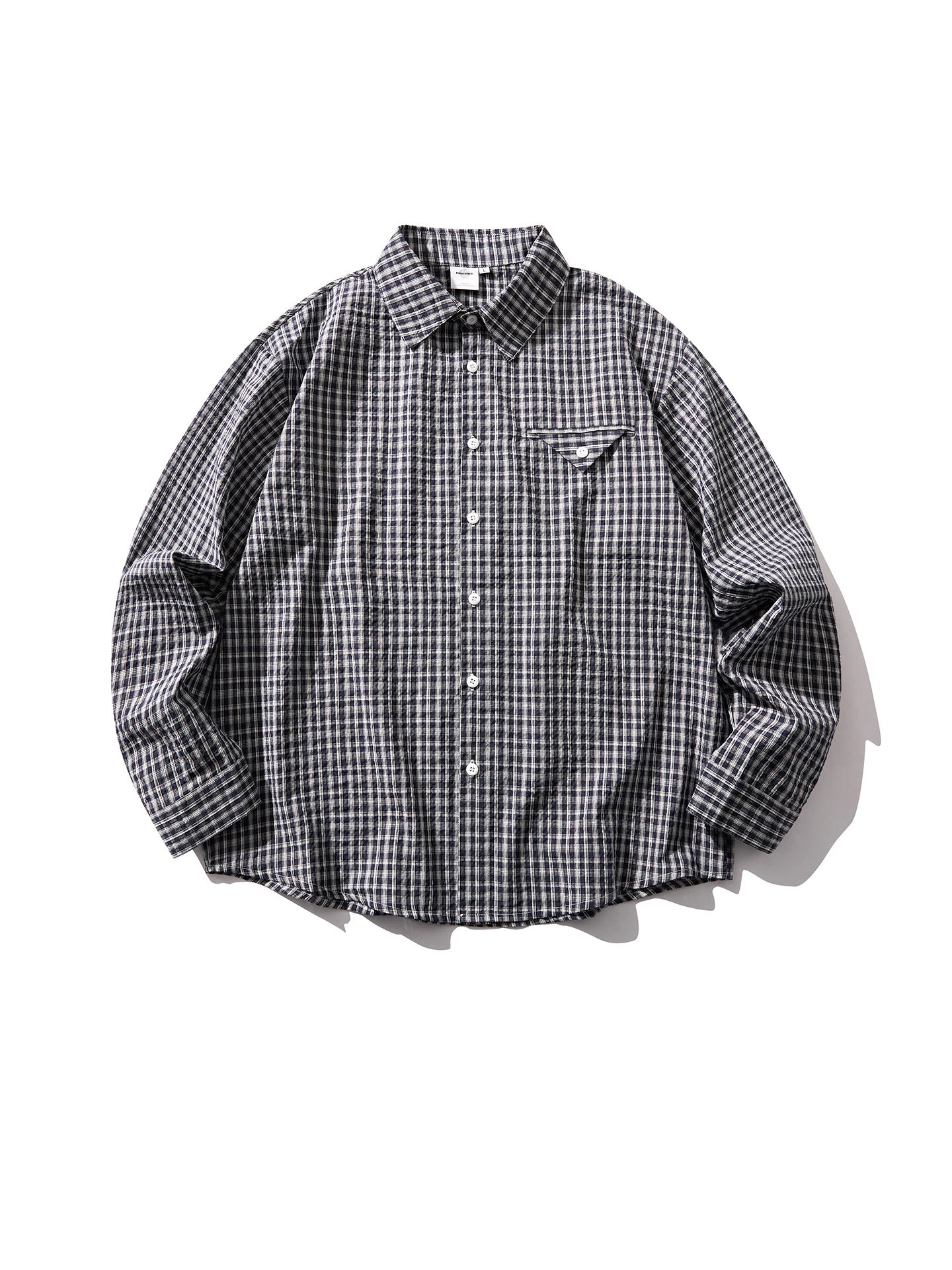 

Retro Japanese Sle Long Sve Bubble irt Men's Casual Sle Couple's irt Outerwear Spring Season Polyester Cotton Blend