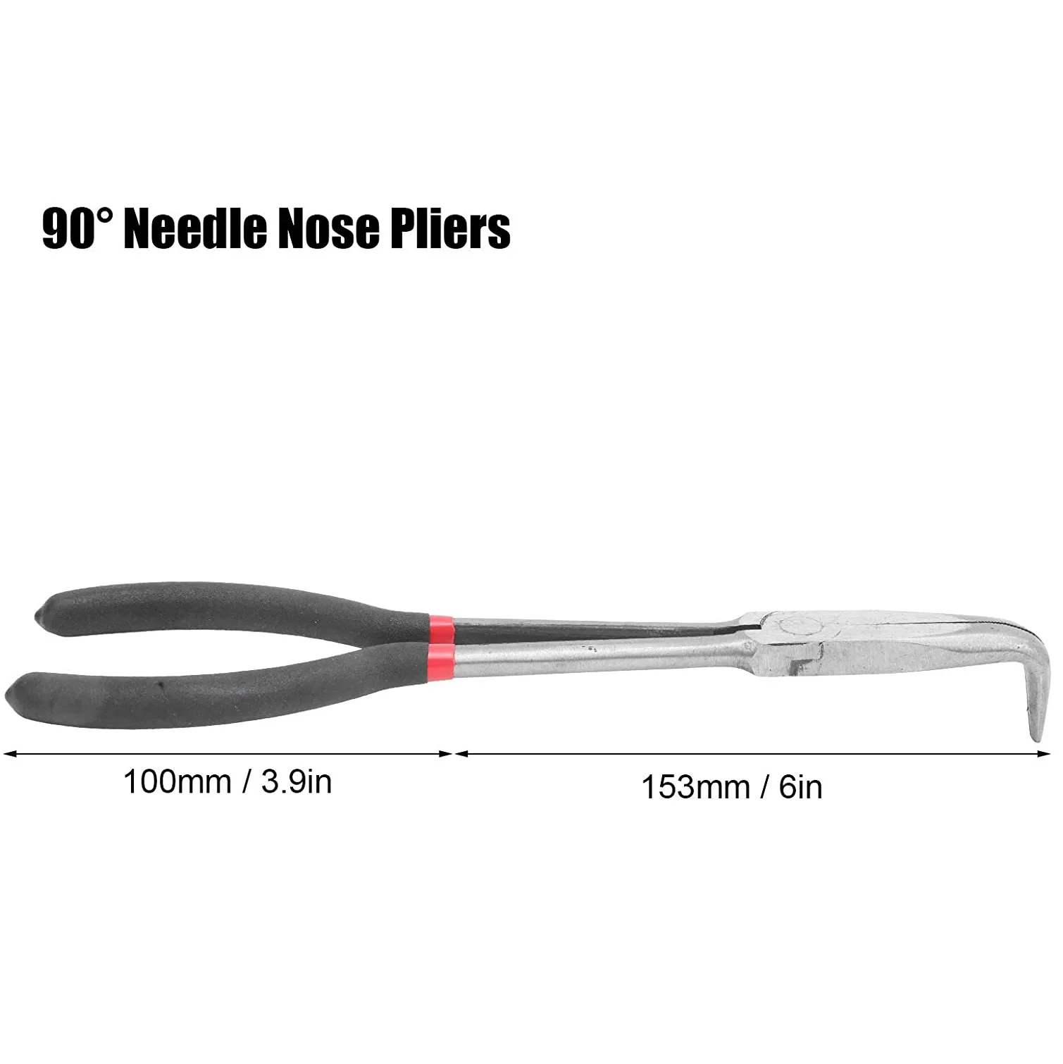 A34R Needle Pliers 11 Inch 90 Degree Curved Nose Pliers Steel High Temperature Hardened Pliers Hand Tool