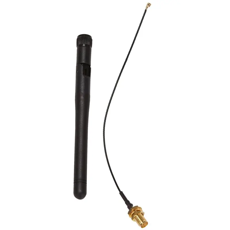 B92B-8X 433Mhz Antenna 5Dbi GSM RP-SMA Plug Rubber Waterproof Lorawan Antenna + IPX To SMA Small Cable Extension