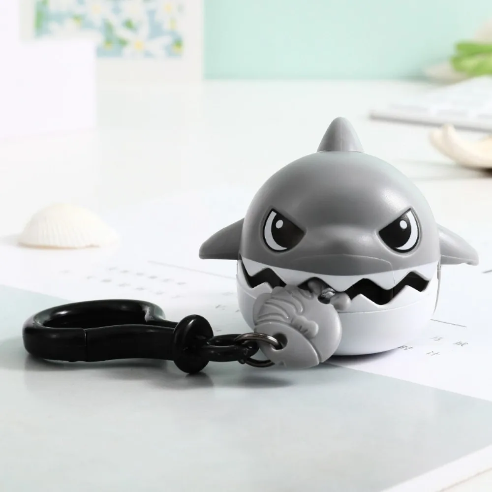 NEW Creative Fun Pull Line Nibbling Shark Keychain For Women Men Cartoon Eating Small Fish Keyring Car Bag Small Pendant Gift