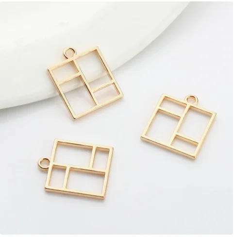 10pcs Window frame cute Enamel Charms Pendants For DIY Earring Necklace Jewelry Making