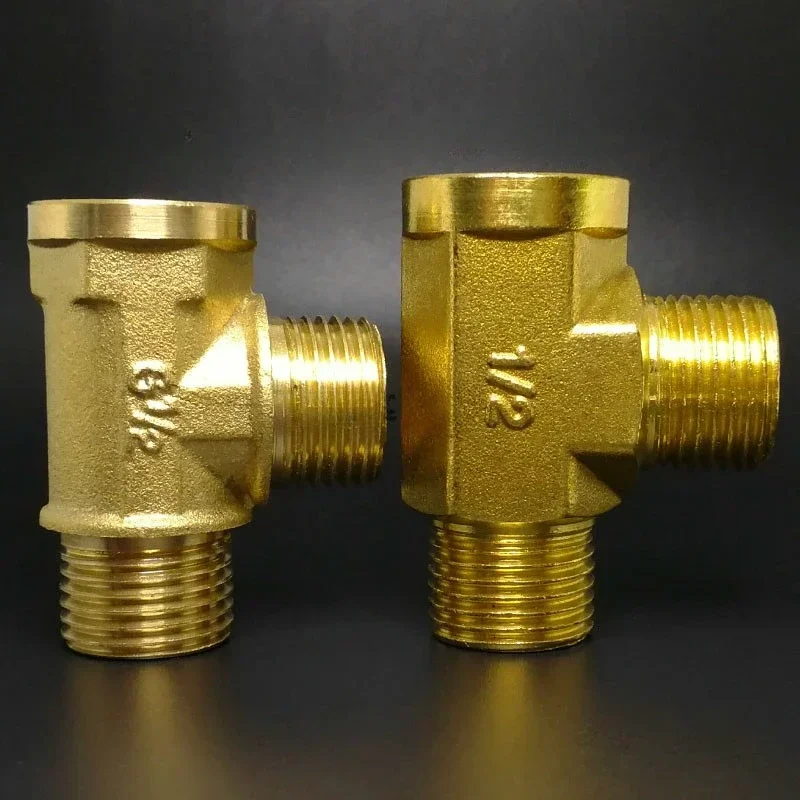 Various Types DN15 1/2" BSPP Male Female Tee 3 Ways Brass Pipe Fitting Connector Splitter Block  Home Garden - view 3