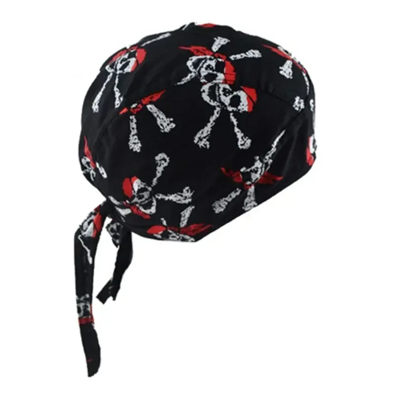 Unisex Motorcycle Biker Skull Cap Beanie Hip Hop Dance Butterfly Print Bandana Hat Helmet Liner Head Wrap Adjusted Pirate Scarf