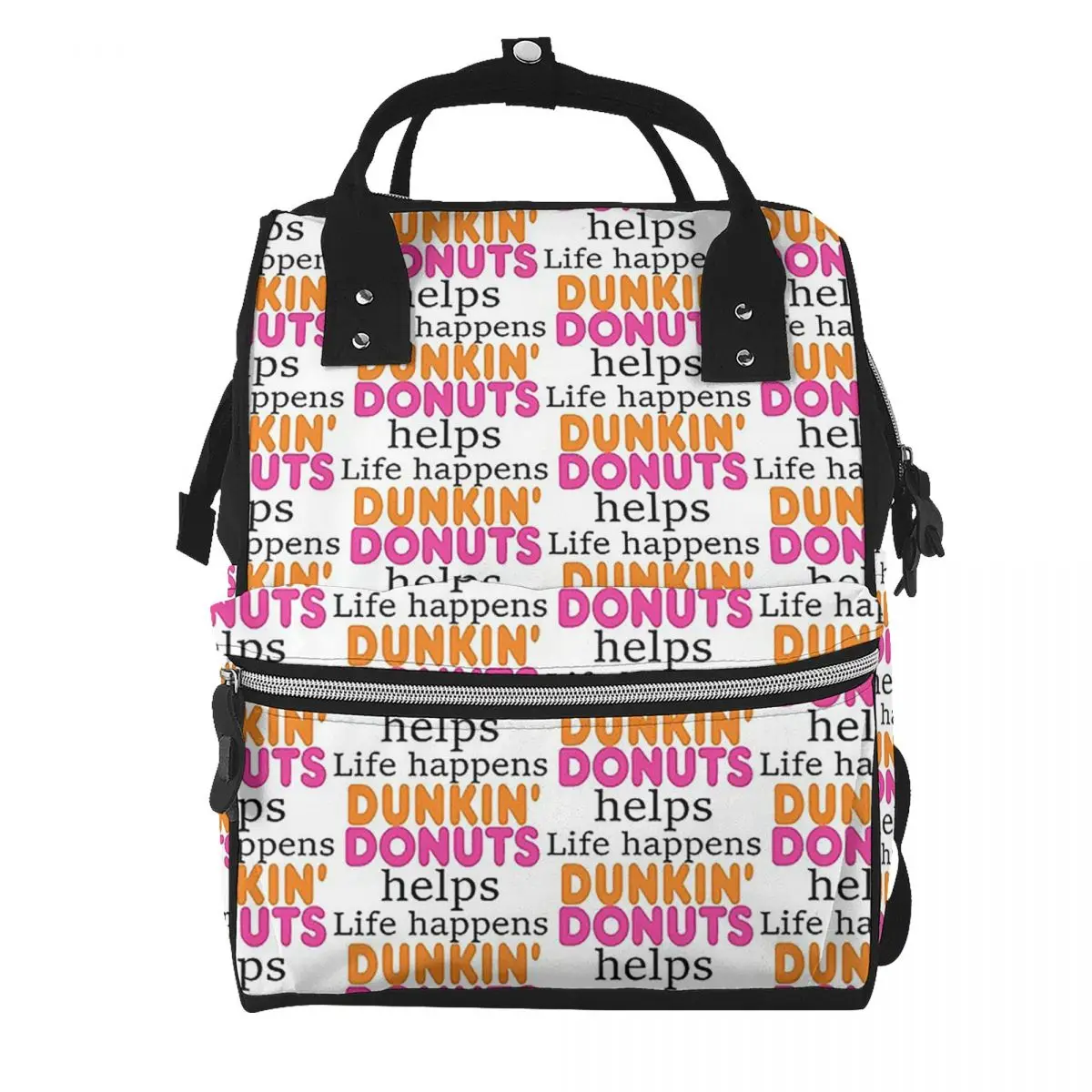 Life Happens... Dunkin Donuts Helps Student Backpack School Bag Hiking Travel Daypack for Men Women Bookbag Shoulder Bags