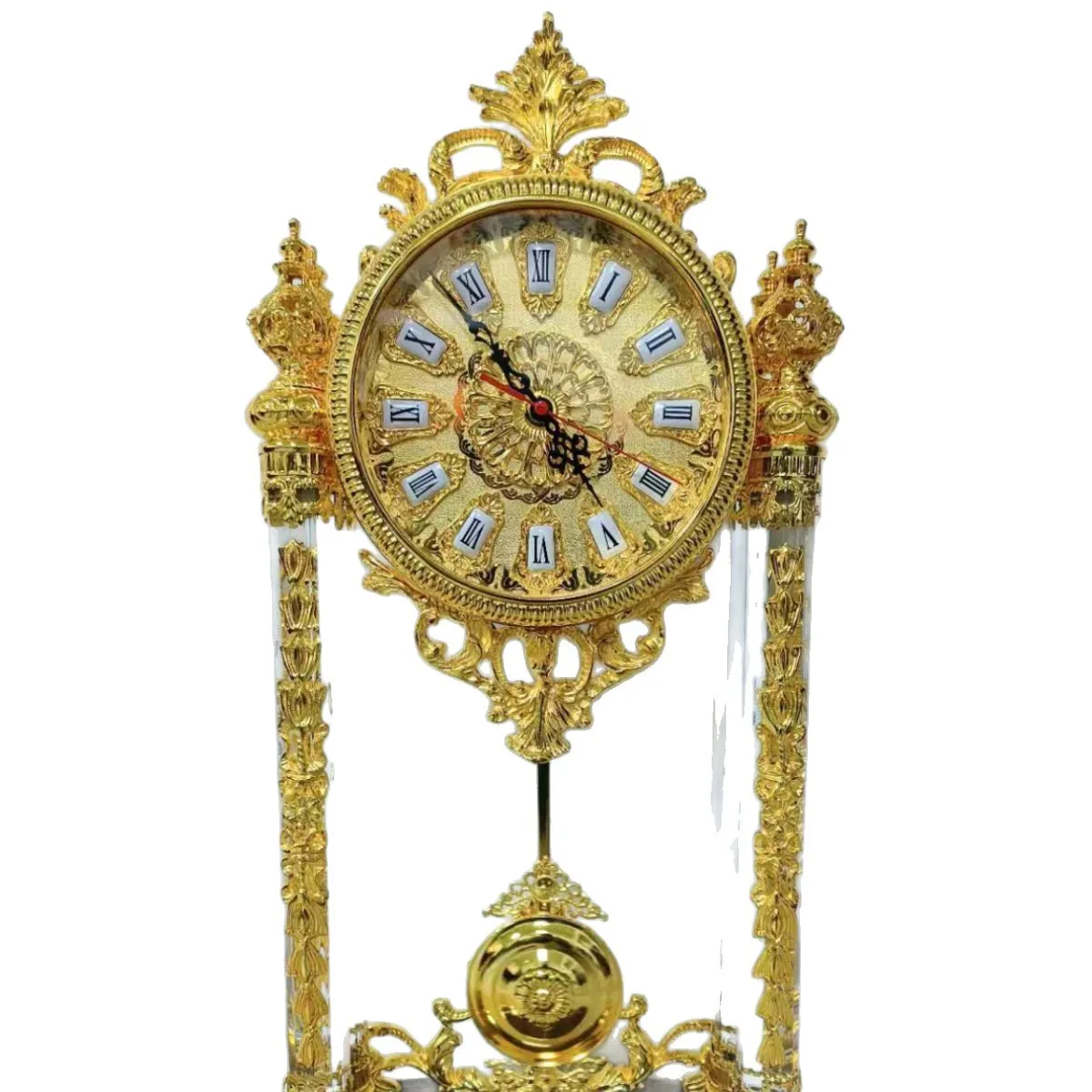 

European pure copper seat living room entrance desk clock study gold desk clock