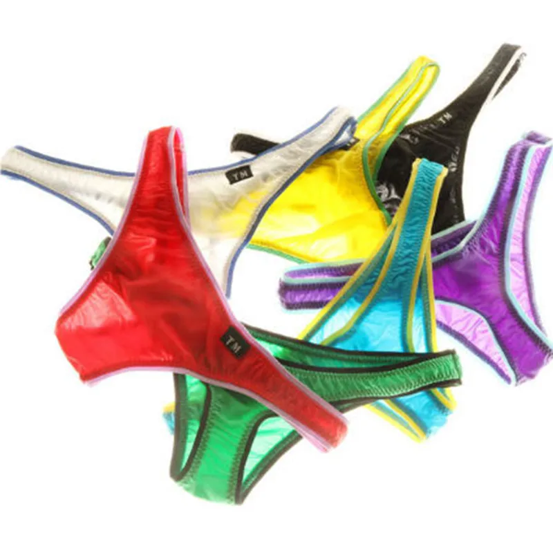 new Men\'s Underwear Gay Thong Sex Men\'s Underwear Sexy T Pants Breathable Thin Silky Stretch Thong jockstrap men
